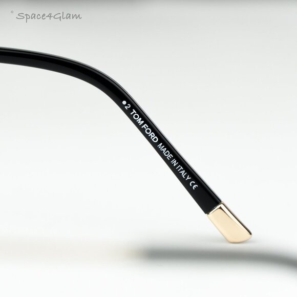 Tom Ford Women Eyeglasses Black Rose Gold Blue Light Block Round FT5770 001 NEW main image 4